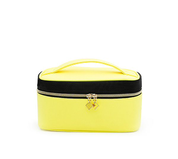 黄色いカラー 色選択可能 ファッション 大容量女性 化粧品袋 ポーチ oem